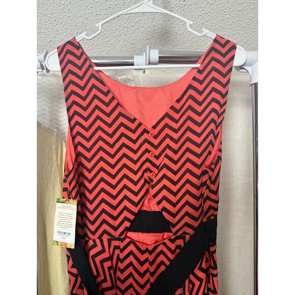 BN #25 NWT Klutch Size L Chevron Print Sleeveless Dress – Bold & Stylish - Picture 3 of 5